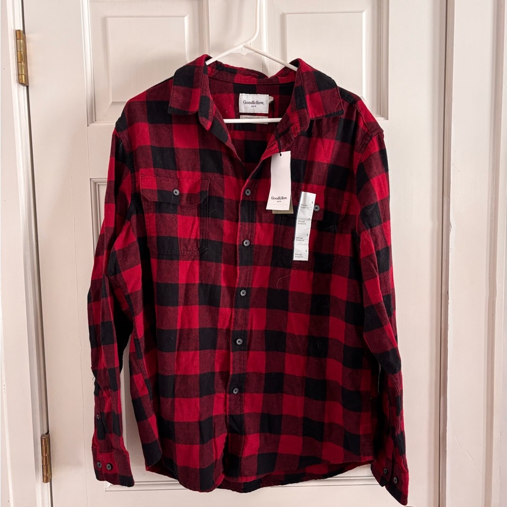 Goodfellow & Co Red and Black Checkered Shirt